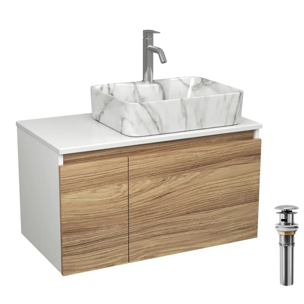 Фото Комплект: тумба Bauedge Bau Dream Blackwood 80 BD3008 раковина BAU Cerama 48x37 мрамор смеситель Hotel Dream нерж сталь выпуск клик клак хром Фото Комплект: тумба Bauedge Bau Dream Blackwood 80 BD3008 раковина BAU Cerama 48x37 мрамор смеситель Hotel Dream нерж сталь выпуск клик клак хром