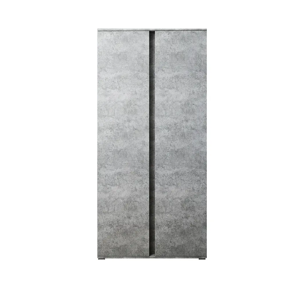 Фото Шкаф распашной Wood&stone 100x210x56 см ЛДСП цвет цемент светлый Фото Шкаф распашной Wood&stone 100x210x56 см ЛДСП цвет цемент светлый