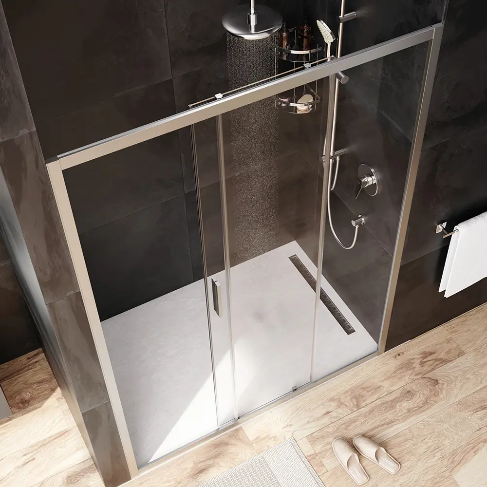 Фото 3 Душевая дверь AM.PM Gem Solo W90G-140-1-195MT 140x195 см, раздвижная, профиль матовый хром Фото 3 Душевая дверь AM.PM Gem Solo W90G-140-1-195MT 140x195 см, раздвижная, профиль матовый хром