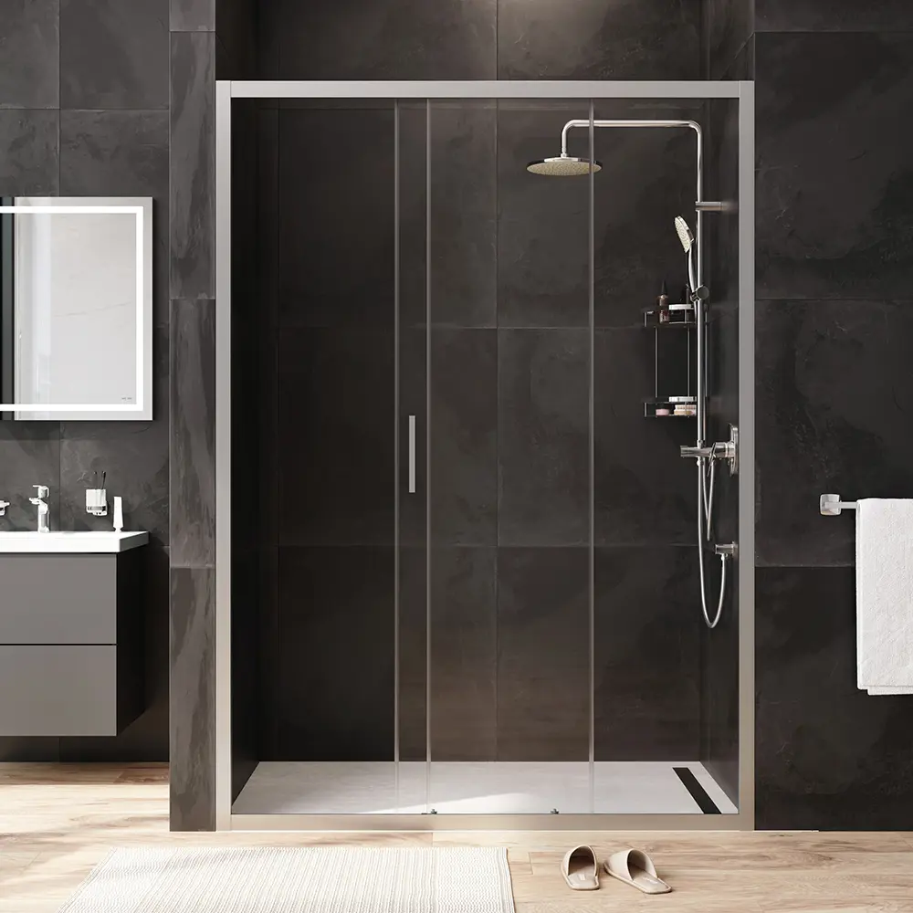 Фото 4 Душевая дверь AM.PM Gem Solo W90G-140-1-195MT 140x195 см, раздвижная, профиль матовый хром Фото 4 Душевая дверь AM.PM Gem Solo W90G-140-1-195MT 140x195 см, раздвижная, профиль матовый хром