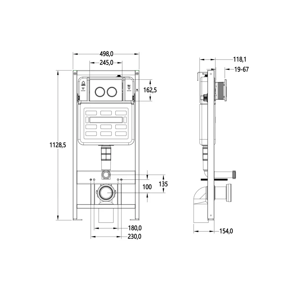 Фото 4 Комплект инсталляции Bauedge Bau Ideal E458103-NS0001-PRO-E00108, с унитазом безободковым Stil Pro клавиша Light нержавеющая сталь золото Фото 4 Комплект инсталляции Bauedge Bau Ideal E458103-NS0001-PRO-E00108, с унитазом безободковым Stil Pro клавиша Light нержавеющая сталь золото