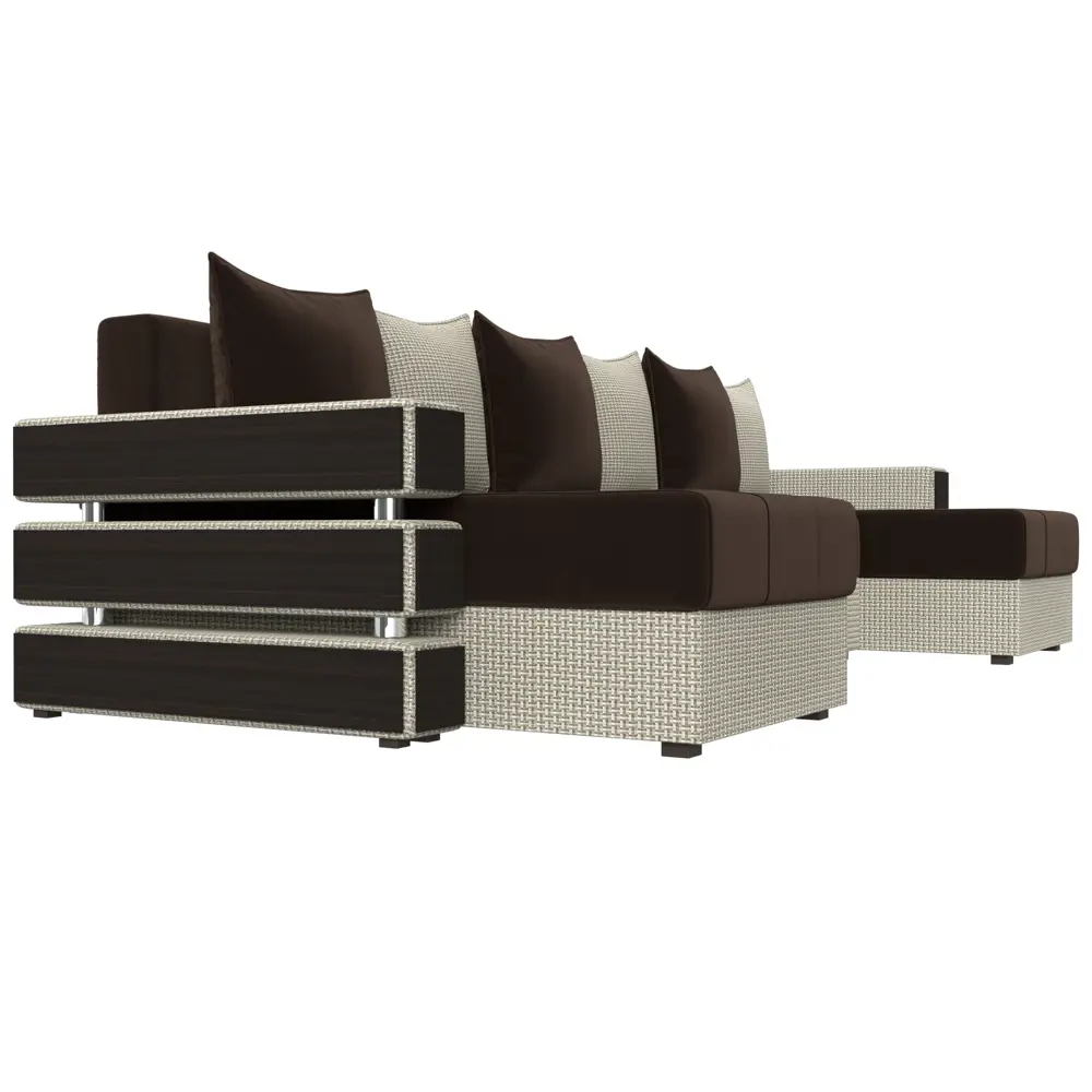 Фото 4 Диван Лига Диванов Венеция 120439 300x85x150 см вельвет цвет коричневый/бежевый Фото 4 Диван Лига Диванов Венеция 120439 300x85x150 см вельвет цвет коричневый/бежевый