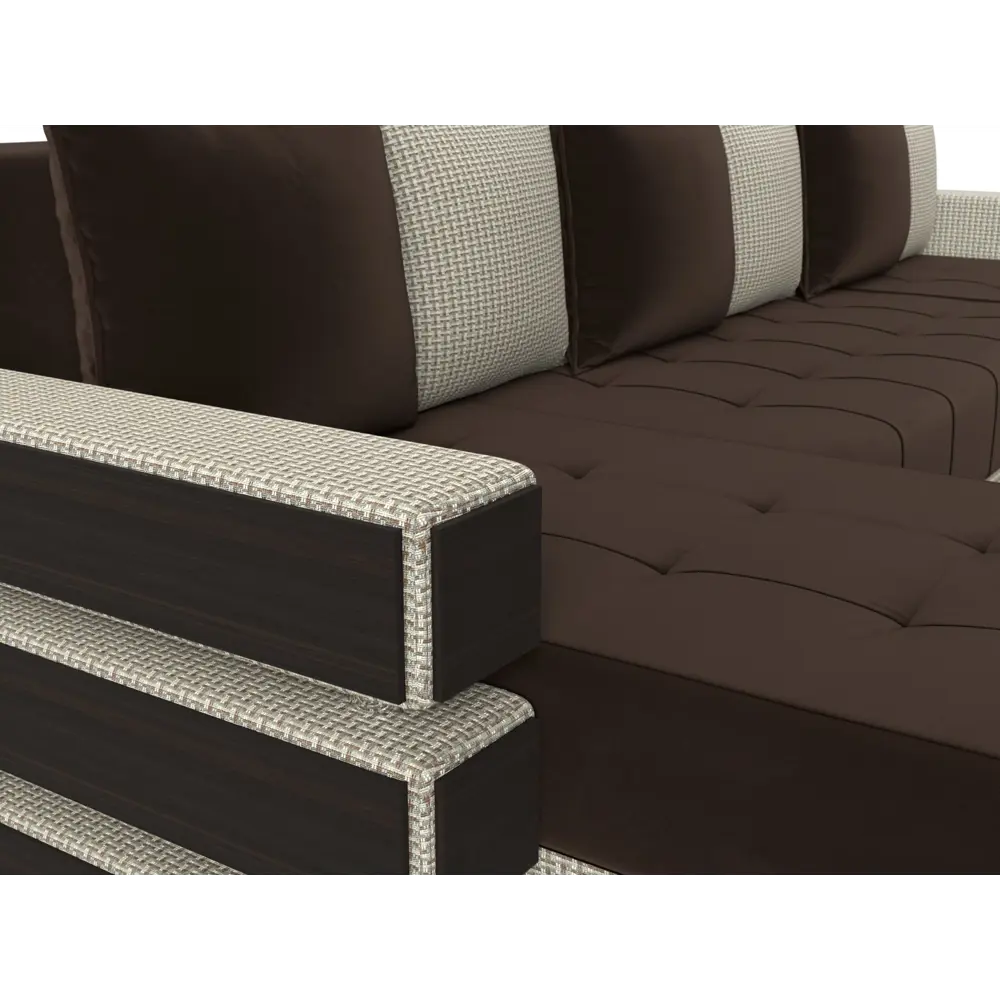 Фото 3 Диван Лига Диванов Венеция 120439 300x85x150 см вельвет цвет коричневый/бежевый Фото 3 Диван Лига Диванов Венеция 120439 300x85x150 см вельвет цвет коричневый/бежевый