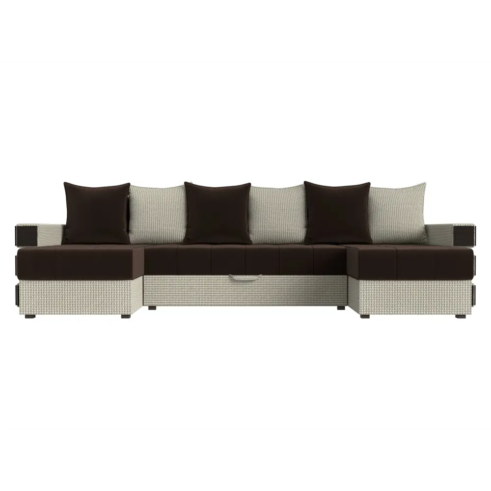 Фото 2 Диван Лига Диванов Венеция 120439 300x85x150 см вельвет цвет коричневый/бежевый Фото 2 Диван Лига Диванов Венеция 120439 300x85x150 см вельвет цвет коричневый/бежевый