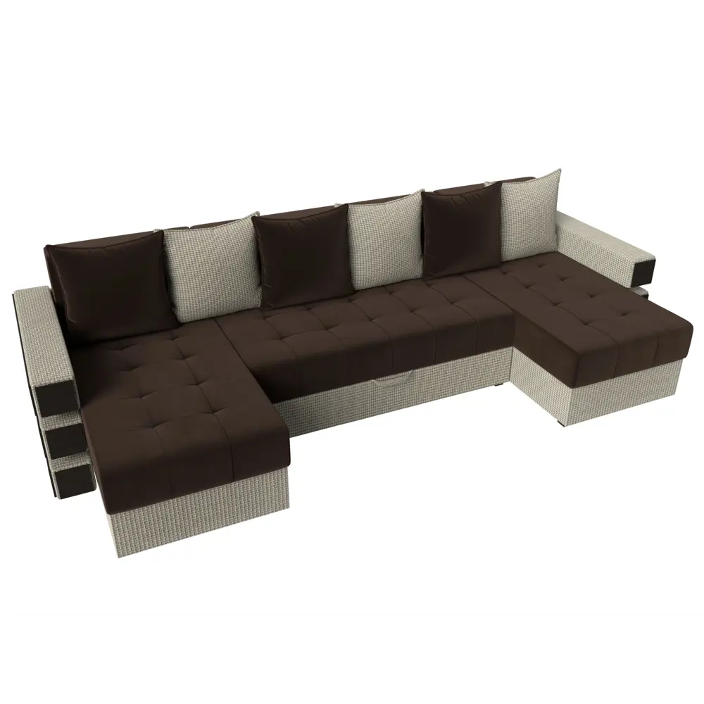 Фото 6 Диван Лига Диванов Венеция 120439 300x85x150 см вельвет цвет коричневый/бежевый Фото 6 Диван Лига Диванов Венеция 120439 300x85x150 см вельвет цвет коричневый/бежевый