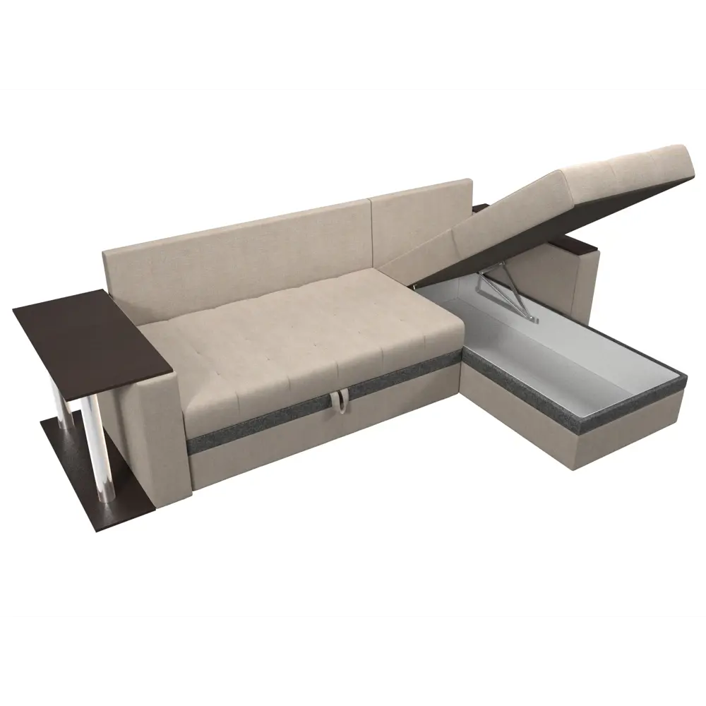 Фото 7 Диван Лига Диванов Атланта 106979 249x93x154 см рогожка цвет бежевый/серый