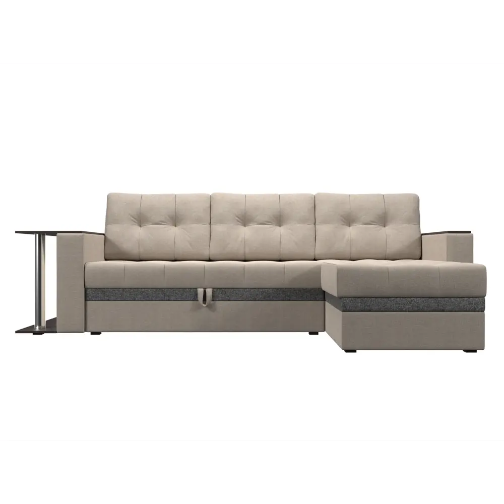 Фото 2 Диван Лига Диванов Атланта 106979 249x93x154 см рогожка цвет бежевый/серый