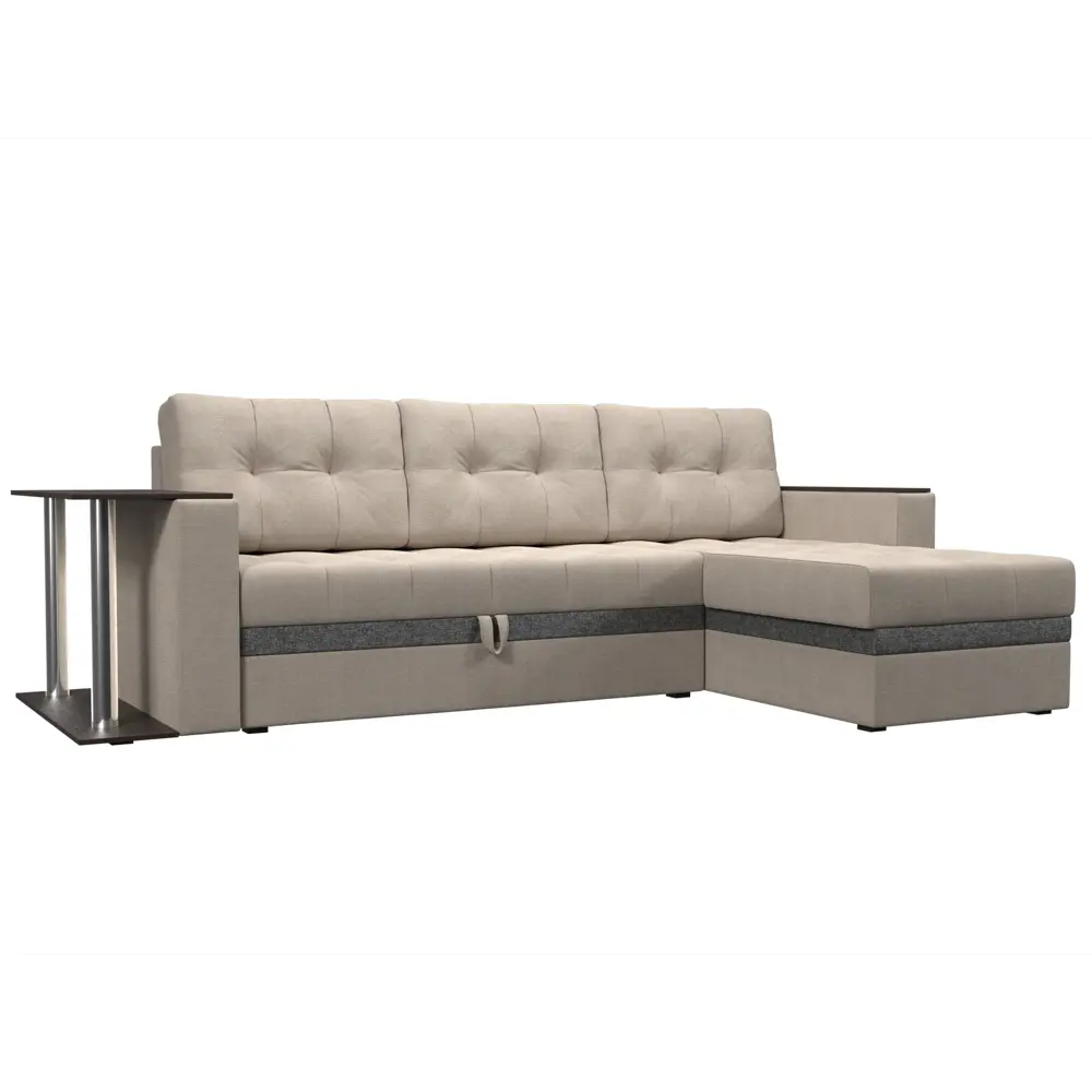 Фото Диван Лига Диванов Атланта 106979 249x93x154 см рогожка цвет бежевый/серый