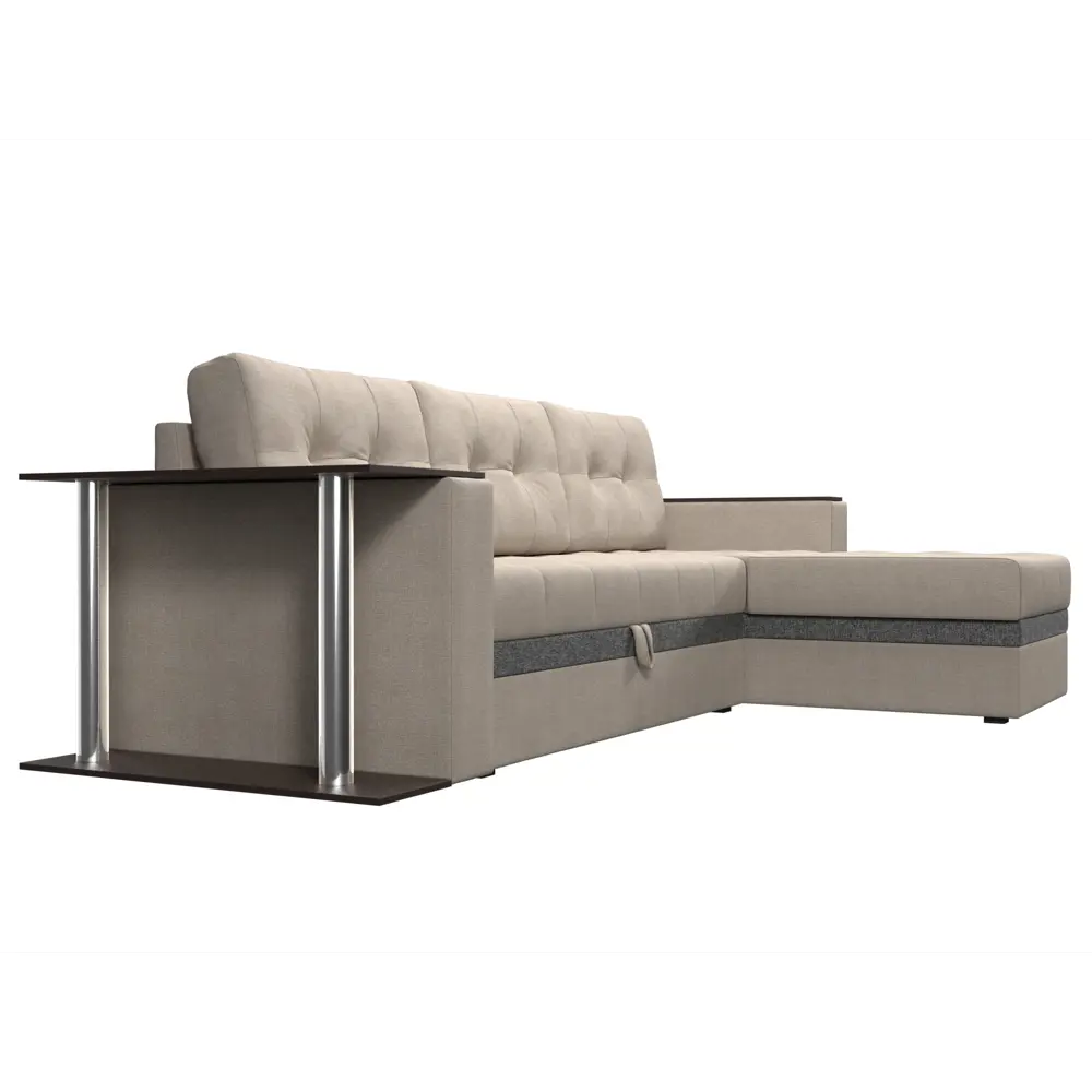 Фото 3 Диван Лига Диванов Атланта 106979 249x93x154 см рогожка цвет бежевый/серый