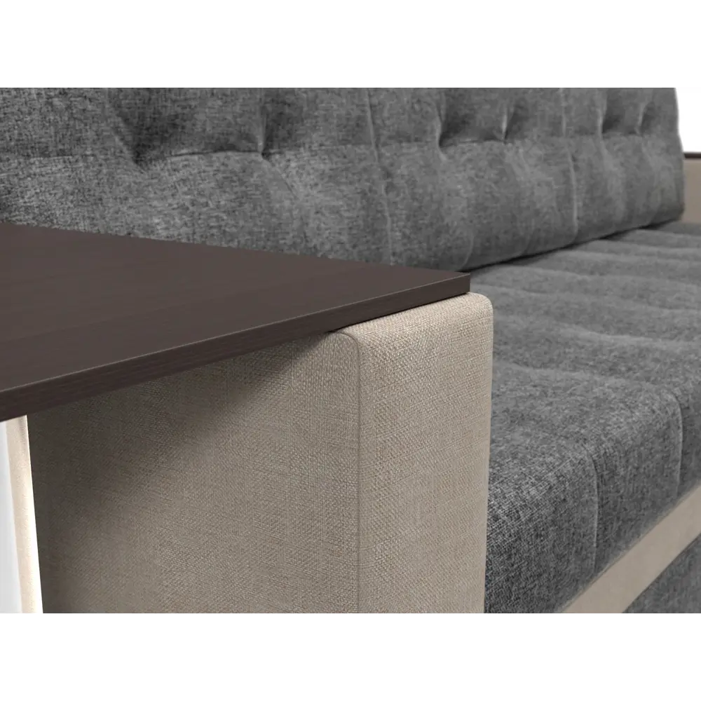 Фото 4 Диван Лига Диванов Атланта 110819 249x93x154 см рогожка цвет серый/бежевый