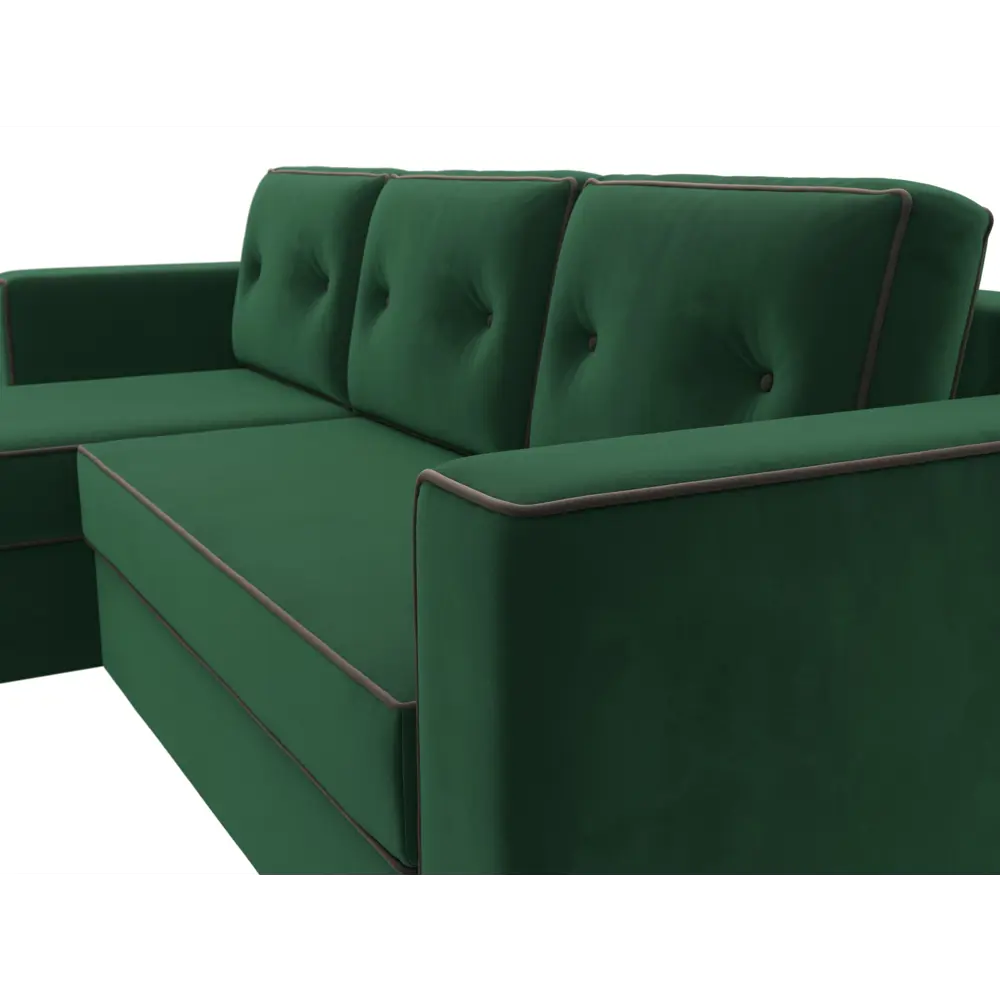 Фото 3 Диван Лига Диванов Принстон 110839L 244x85x150 см велюр цвет зеленый Фото 3 Диван Лига Диванов Принстон 110839L 244x85x150 см велюр цвет зеленый