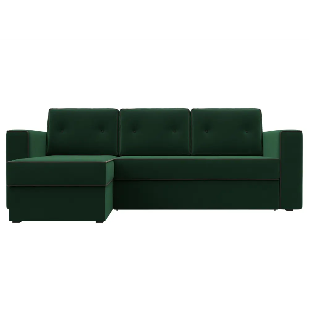 Фото 2 Диван Лига Диванов Принстон 110839L 244x85x150 см велюр цвет зеленый Фото 2 Диван Лига Диванов Принстон 110839L 244x85x150 см велюр цвет зеленый