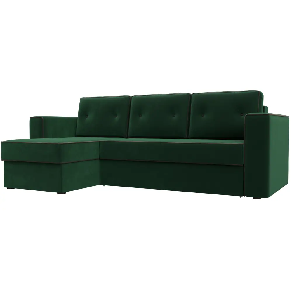 Фото Диван Лига Диванов Принстон 110839L 244x85x150 см велюр цвет зеленый Фото Диван Лига Диванов Принстон 110839L 244x85x150 см велюр цвет зеленый