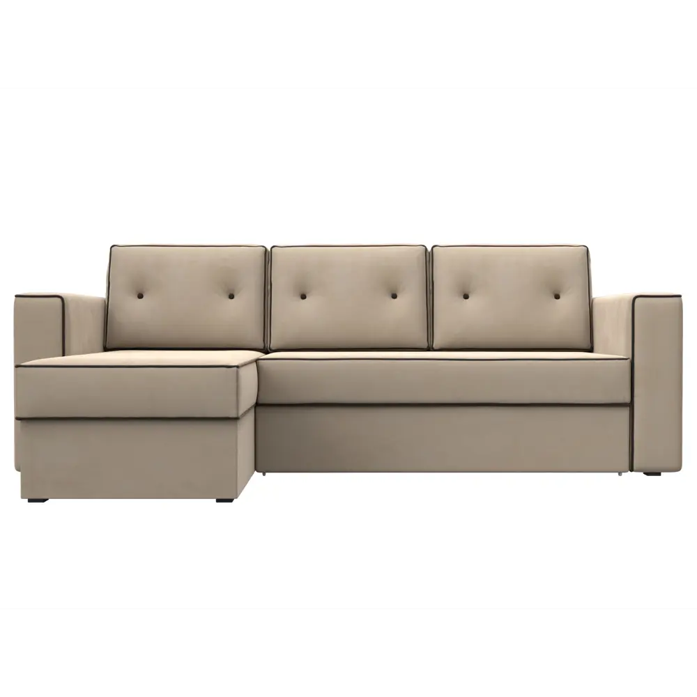 Фото 2 Диван Лига Диванов Принстон 110840L 244x85x150 см велюр цвет бежевый