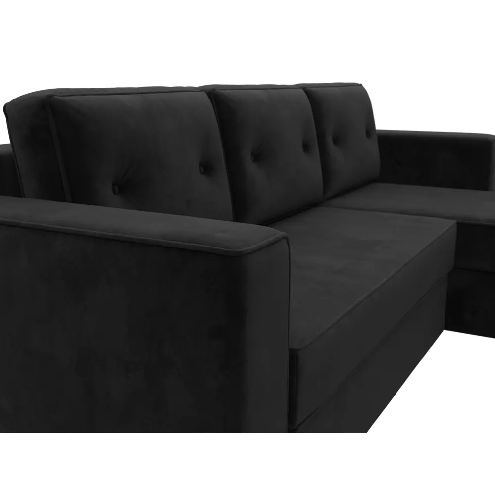 Фото 3 Диван Лига Диванов Принстон 110834 244x85x150 см велюр цвет черный Фото 3 Диван Лига Диванов Принстон 110834 244x85x150 см велюр цвет черный