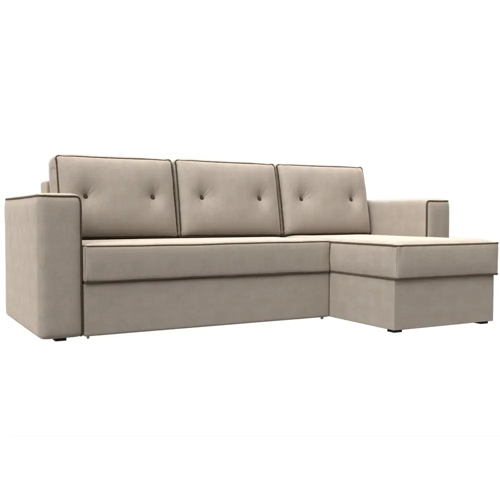 Фото Диван Лига Диванов Принстон 29370 244x85x150 см рогожка цвет бежевый