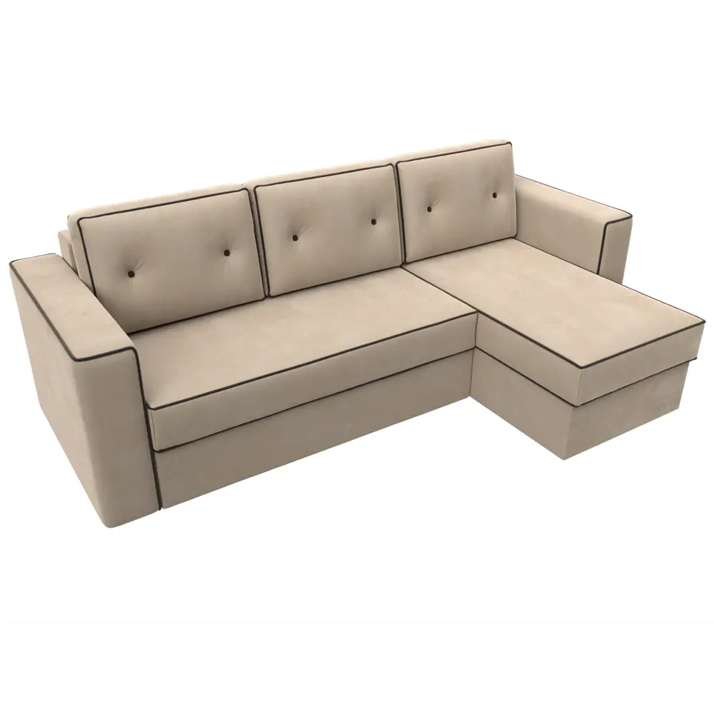 Фото 6 Диван Лига Диванов Принстон 110840 244x85x150 см велюр цвет бежевый