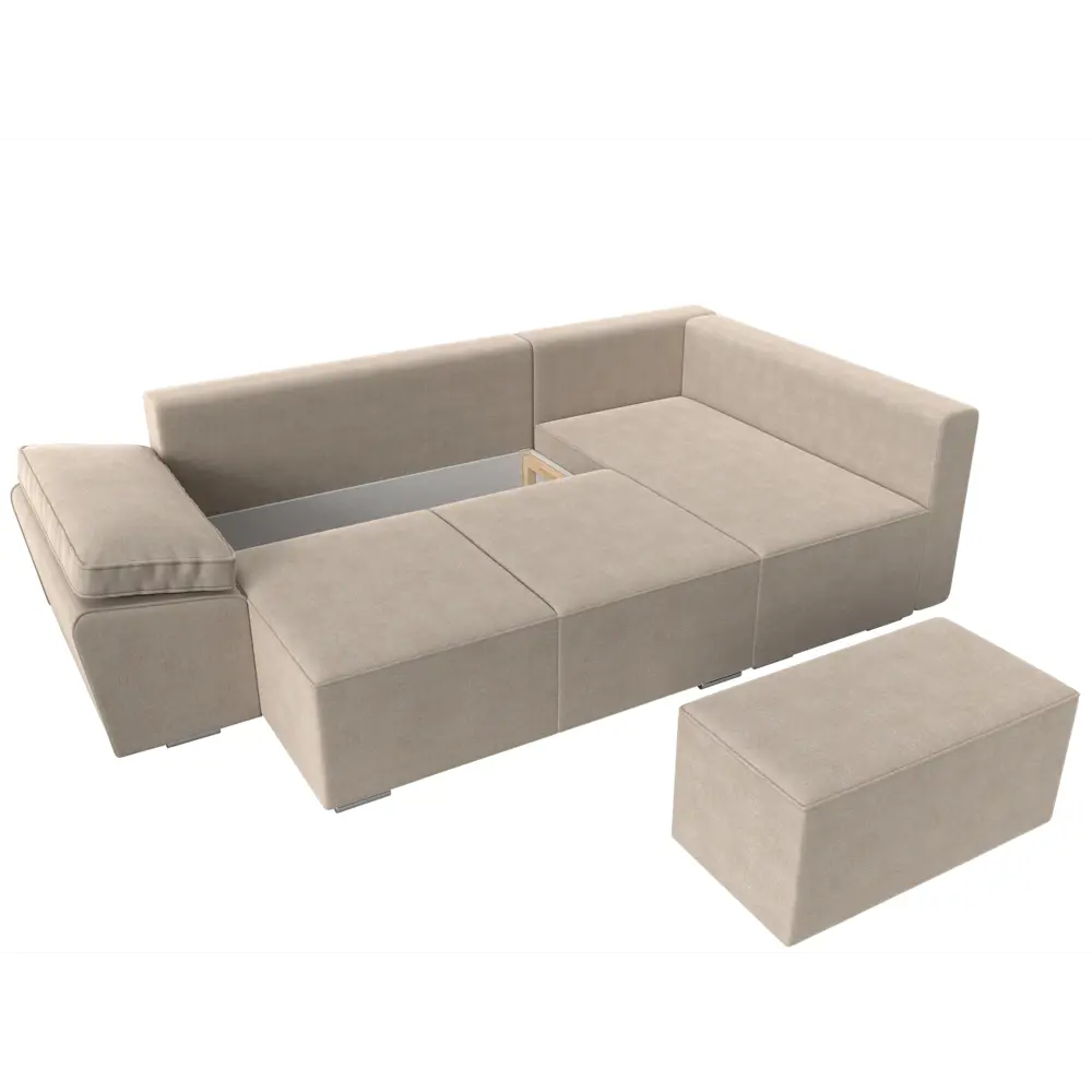 Фото 7 Диван Лига Диванов Хьюго 101260 265x85x196 см рогожка цвет бежевый