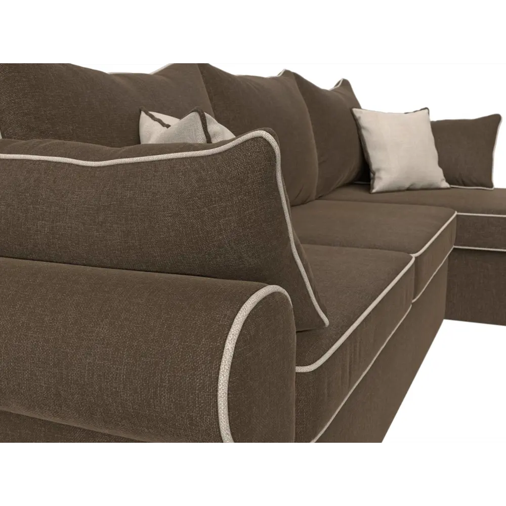 Фото 4 Диван Лига Диванов Элис 110277 265x83x157 см рогожка цвет коричневый Фото 4 Диван Лига Диванов Элис 110277 265x83x157 см рогожка цвет коричневый