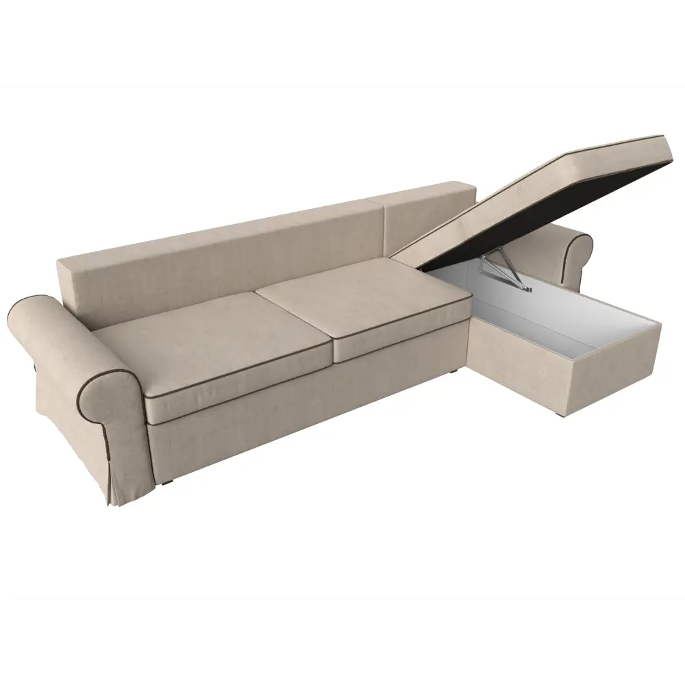 Фото 7 Диван Лига Диванов Элис 110276 265x83x157 см рогожка цвет бежевый