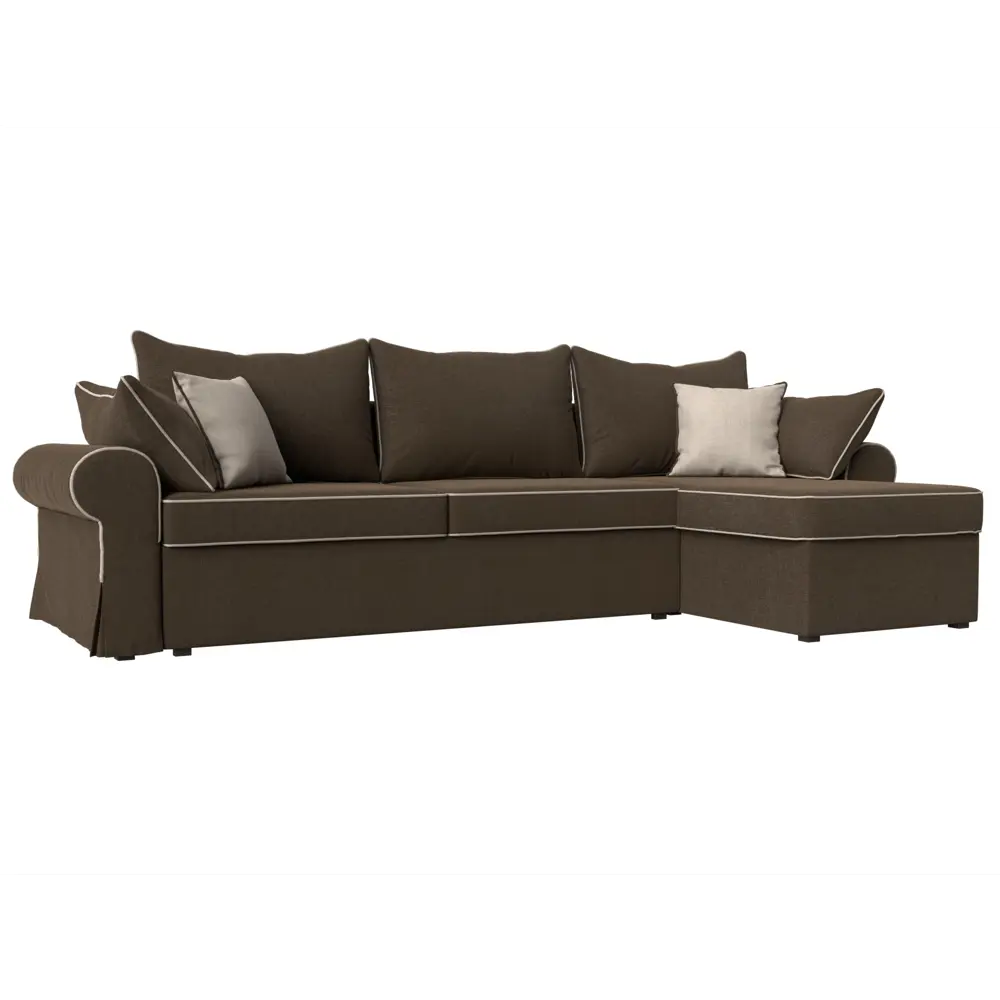 Фото Диван Лига Диванов Элис 110277 265x83x157 см рогожка цвет коричневый Фото Диван Лига Диванов Элис 110277 265x83x157 см рогожка цвет коричневый