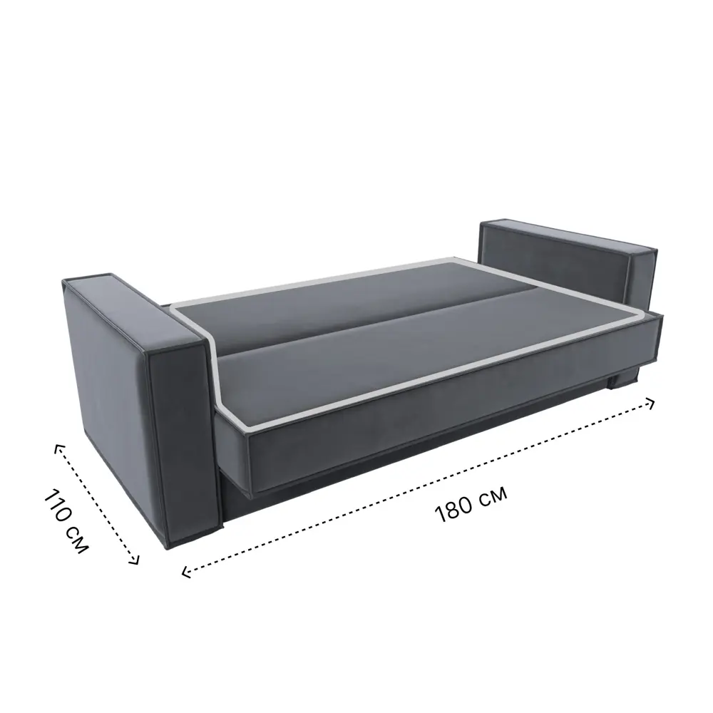 Фото 9 Диван-книжка Куба Лига диванов 122043 214x90x81 см велюр цвет серый Фото 9 Диван-книжка Куба Лига диванов 122043 214x90x81 см велюр цвет серый