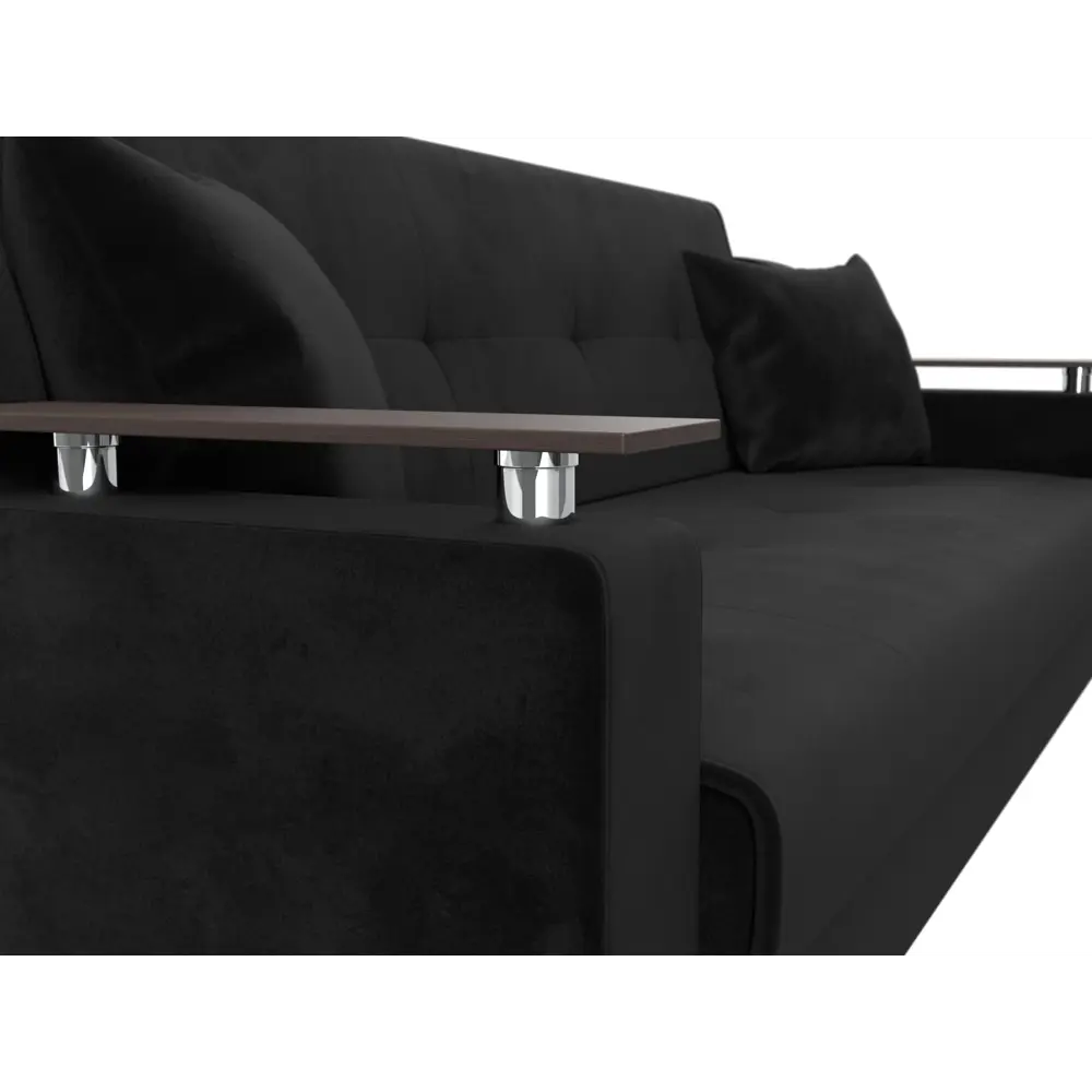 Фото 3 Диван-книжка Сенатор Лига диванов 100625 208x87x80 см велюр цвет черный Фото 3 Диван-книжка Сенатор Лига диванов 100625 208x87x80 см велюр цвет черный