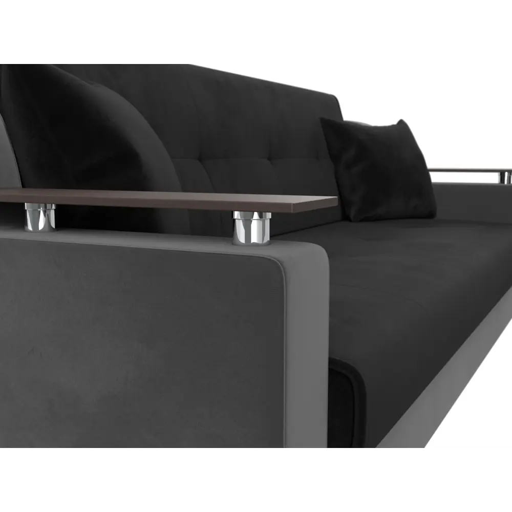 Фото 3 Диван Лига Диванов Сенатор 110141 208x87x80 см велюр цвет черный Фото 3 Диван Лига Диванов Сенатор 110141 208x87x80 см велюр цвет черный