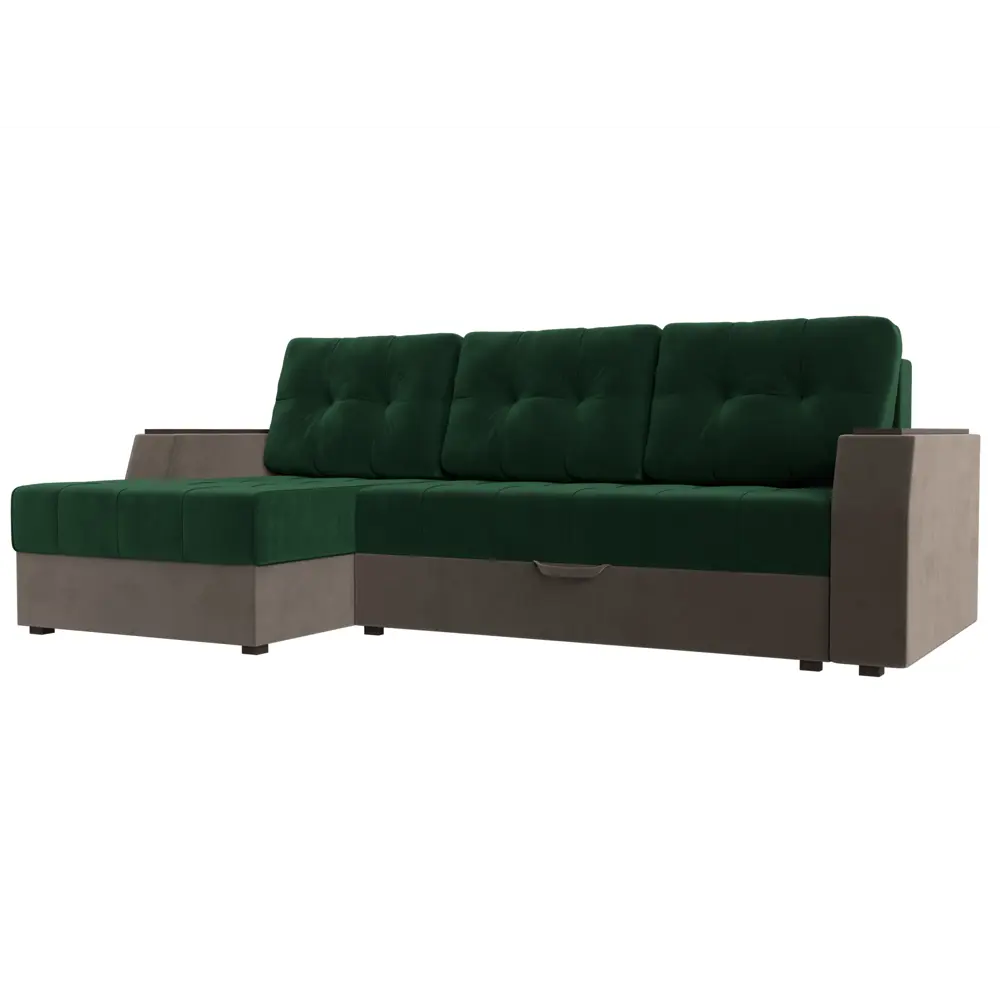 Фото Диван Лига Диванов Эмир 110445L 247x92x150 см велюр цвет зеленый Фото Диван Лига Диванов Эмир 110445L 247x92x150 см велюр цвет зеленый