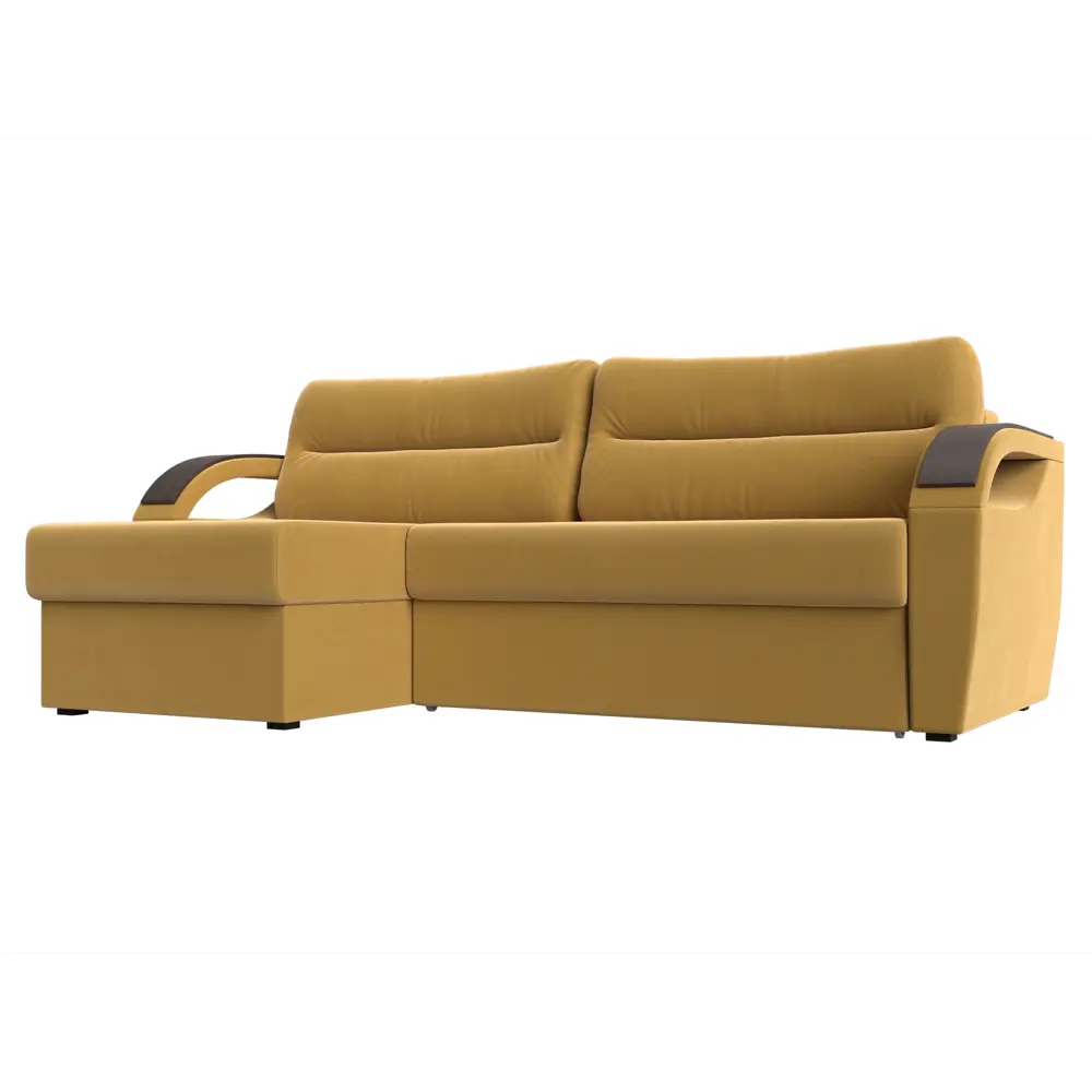 Фото Диван Лига Диванов Форсайт 111581L 226x92x151 см вельвет цвет желтый