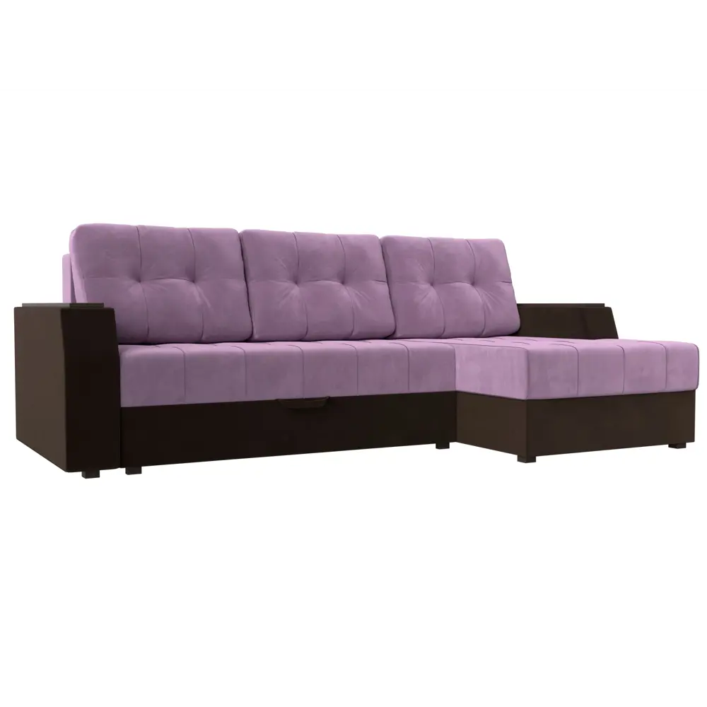 Фото Диван Лига Диванов Эмир 110427 247x92x150 см вельвет цвет фиолетовый