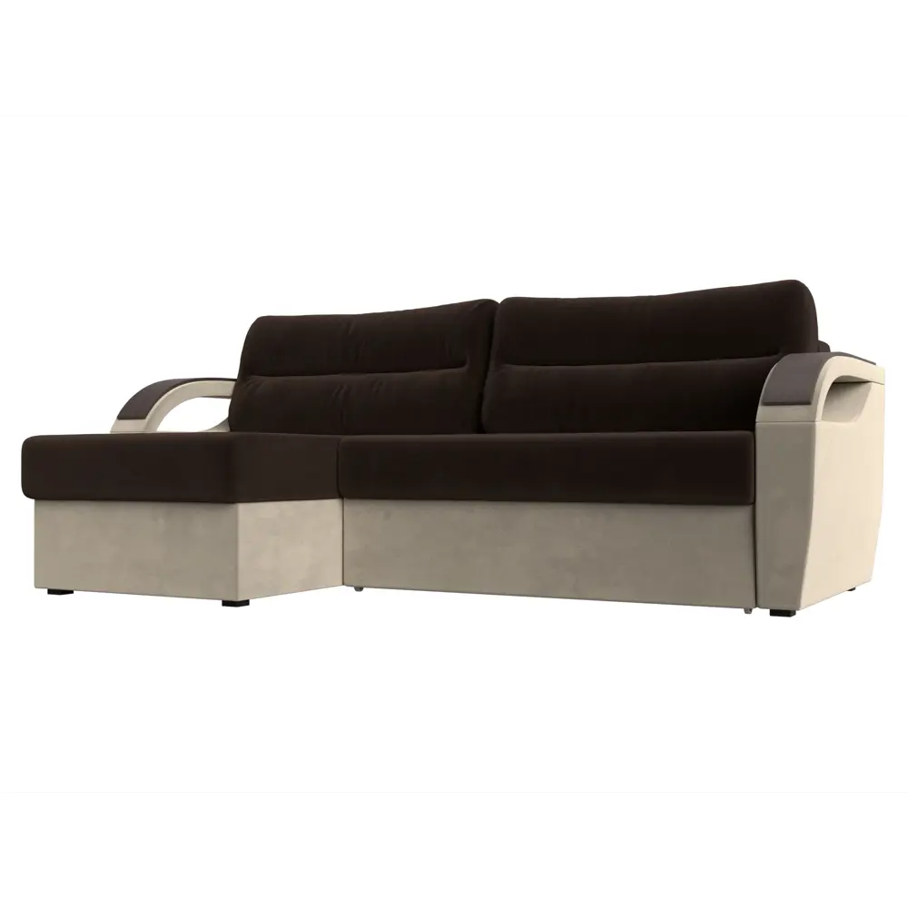 Фото Диван Лига Диванов Форсайт 100784L 226x92x151 см вельвет цвет коричневый