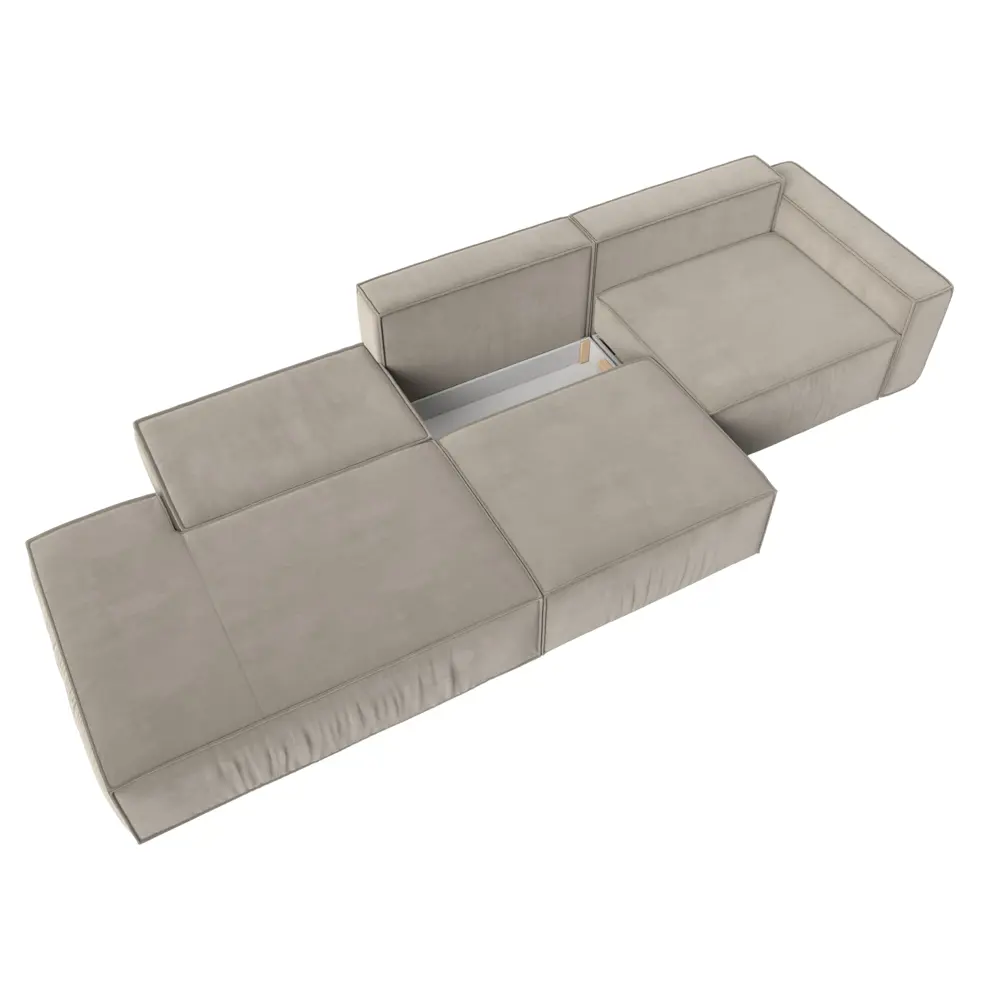 Фото 9 Диван прямой Прага Модерн Лонг подлокотник справа Лига диванов 121745 380x90x118 см микровельвет цвет бежевый