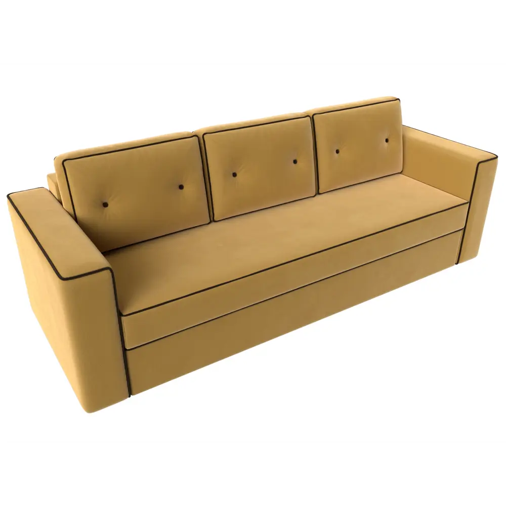 Фото 5 Диван Лига Диванов Принстон 110891 231x85x101 см вельвет цвет желтый