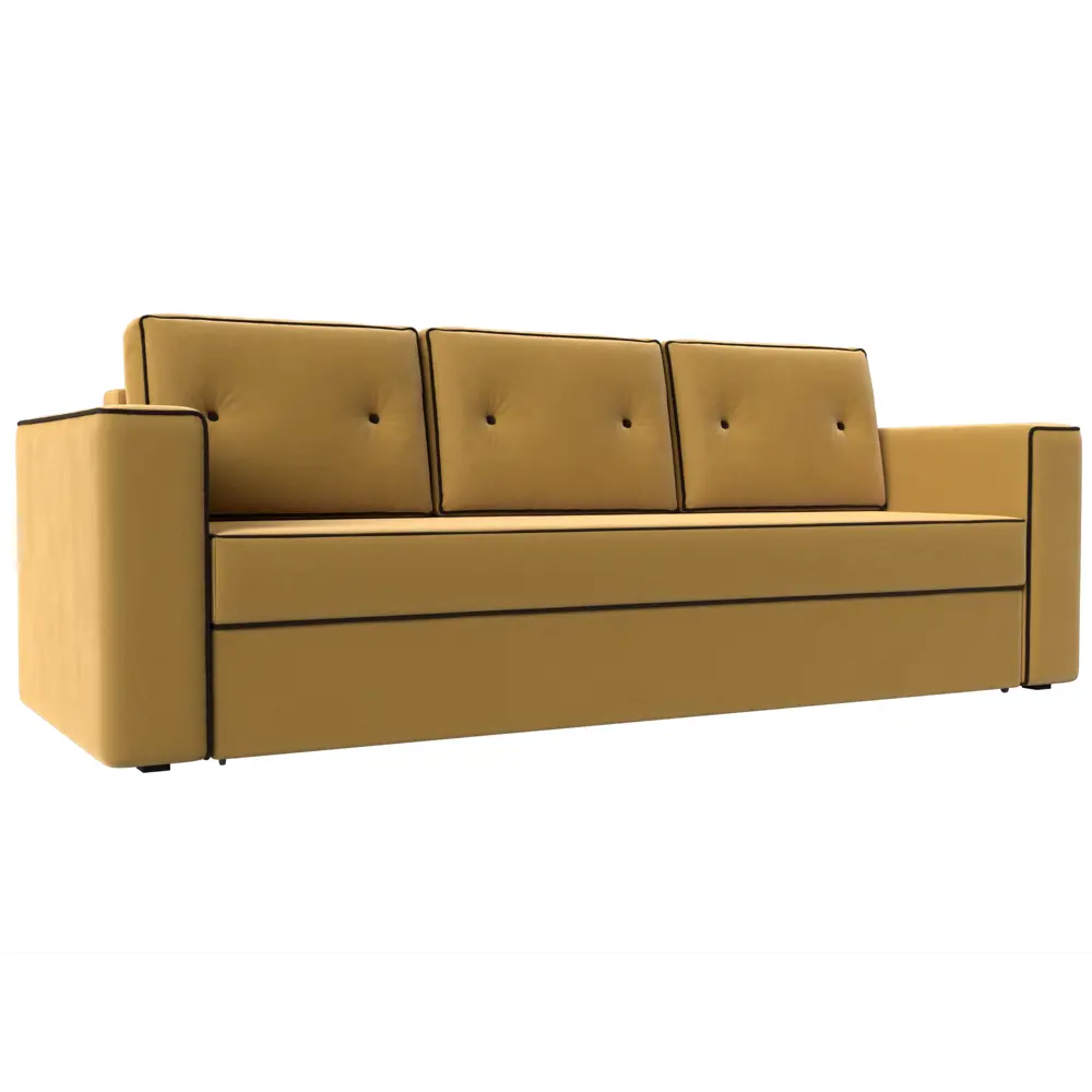 Фото Диван Лига Диванов Принстон 110891 231x85x101 см вельвет цвет желтый