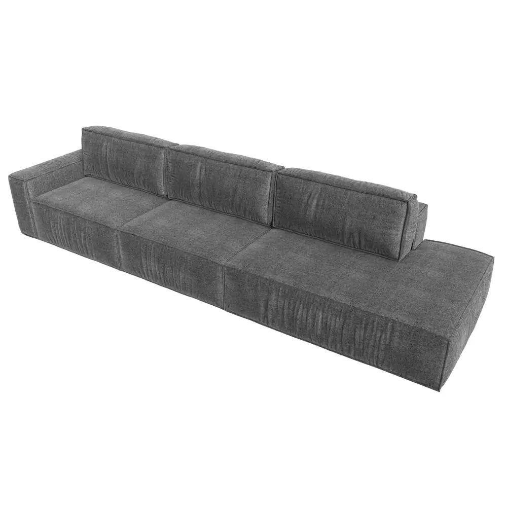 Фото 7 Диван Лига Диванов Прага 121756L 380x90x118 см рогожка цвет серый