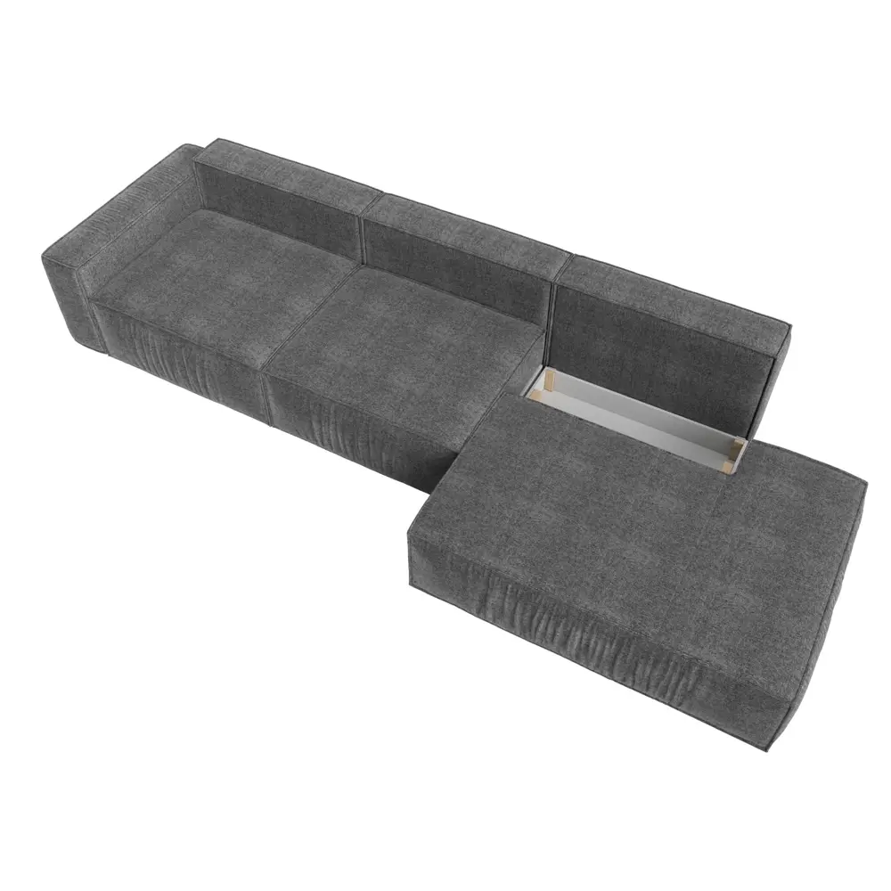 Фото 8 Диван Лига Диванов Прага 121756L 380x90x118 см рогожка цвет серый