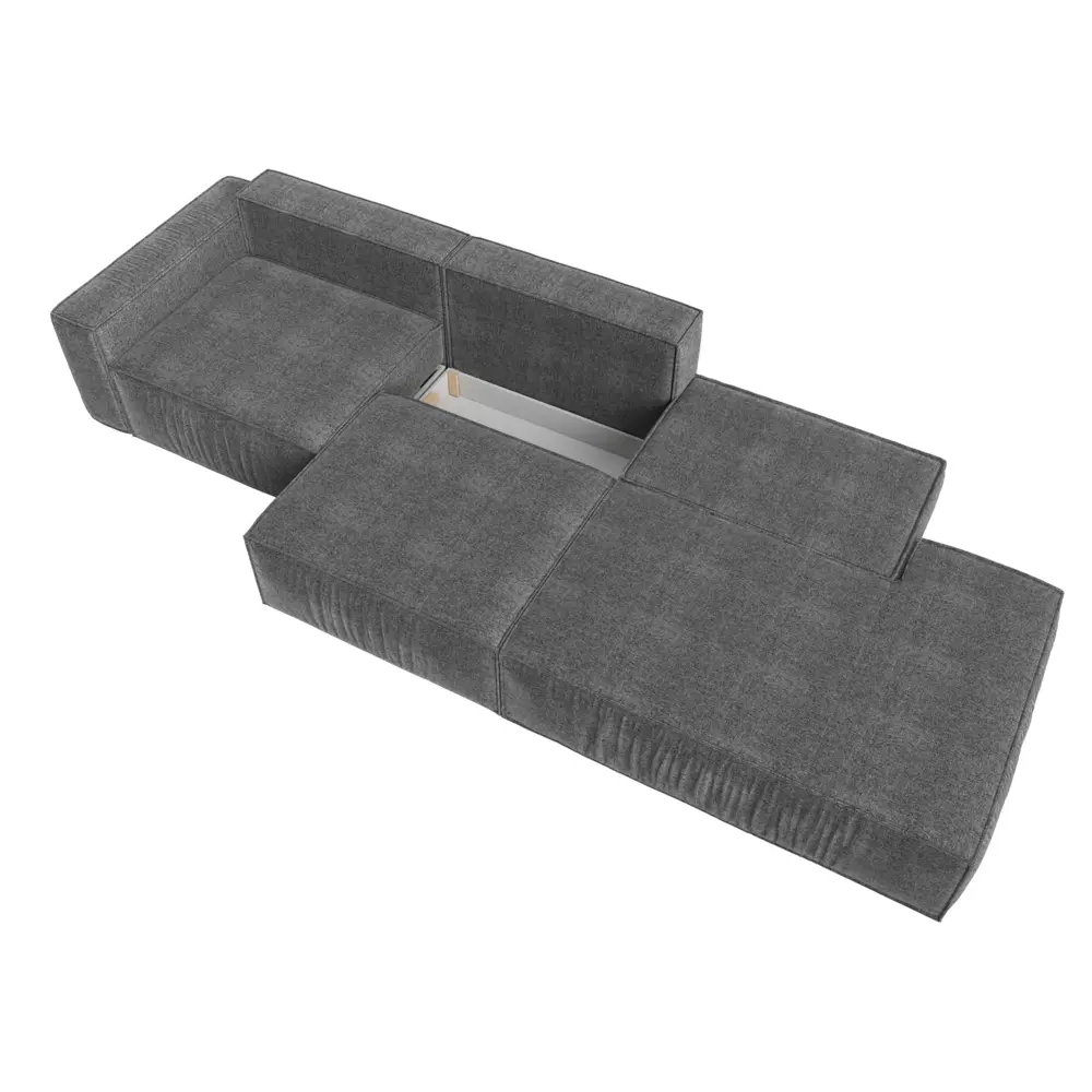 Фото 9 Диван Лига Диванов Прага 121756L 380x90x118 см рогожка цвет серый