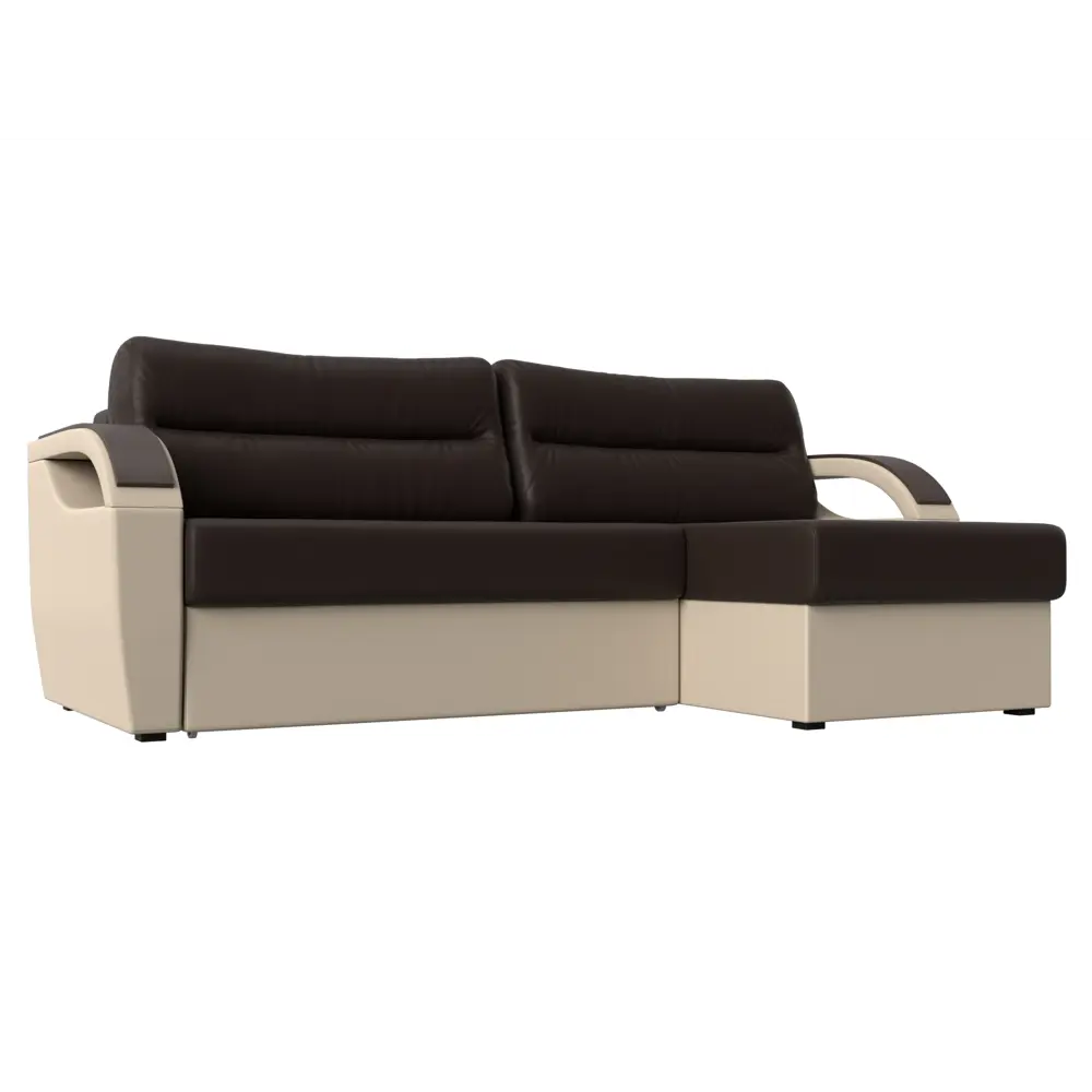 Фото Диван Лига Диванов Форсайт 111664 226x92x151 см искусственная кожа цвет коричневый