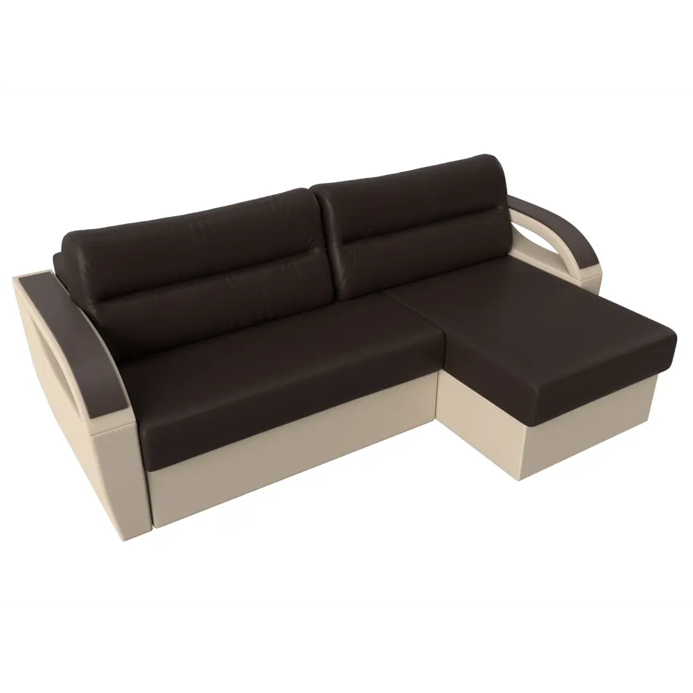 Фото 5 Диван Лига Диванов Форсайт 111664 226x92x151 см искусственная кожа цвет коричневый