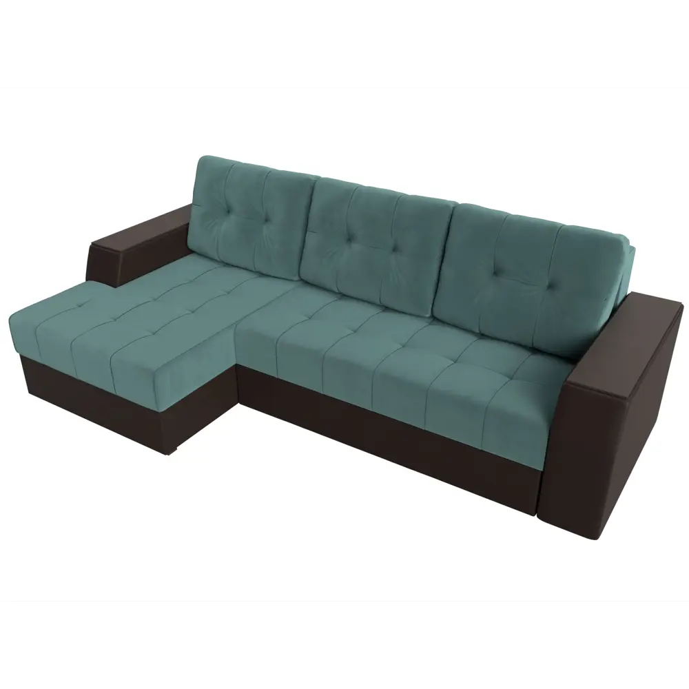 Фото 5 Диван Лига Диванов Эмир 110458L 247x92x150 см велюр цвет бирюзовый