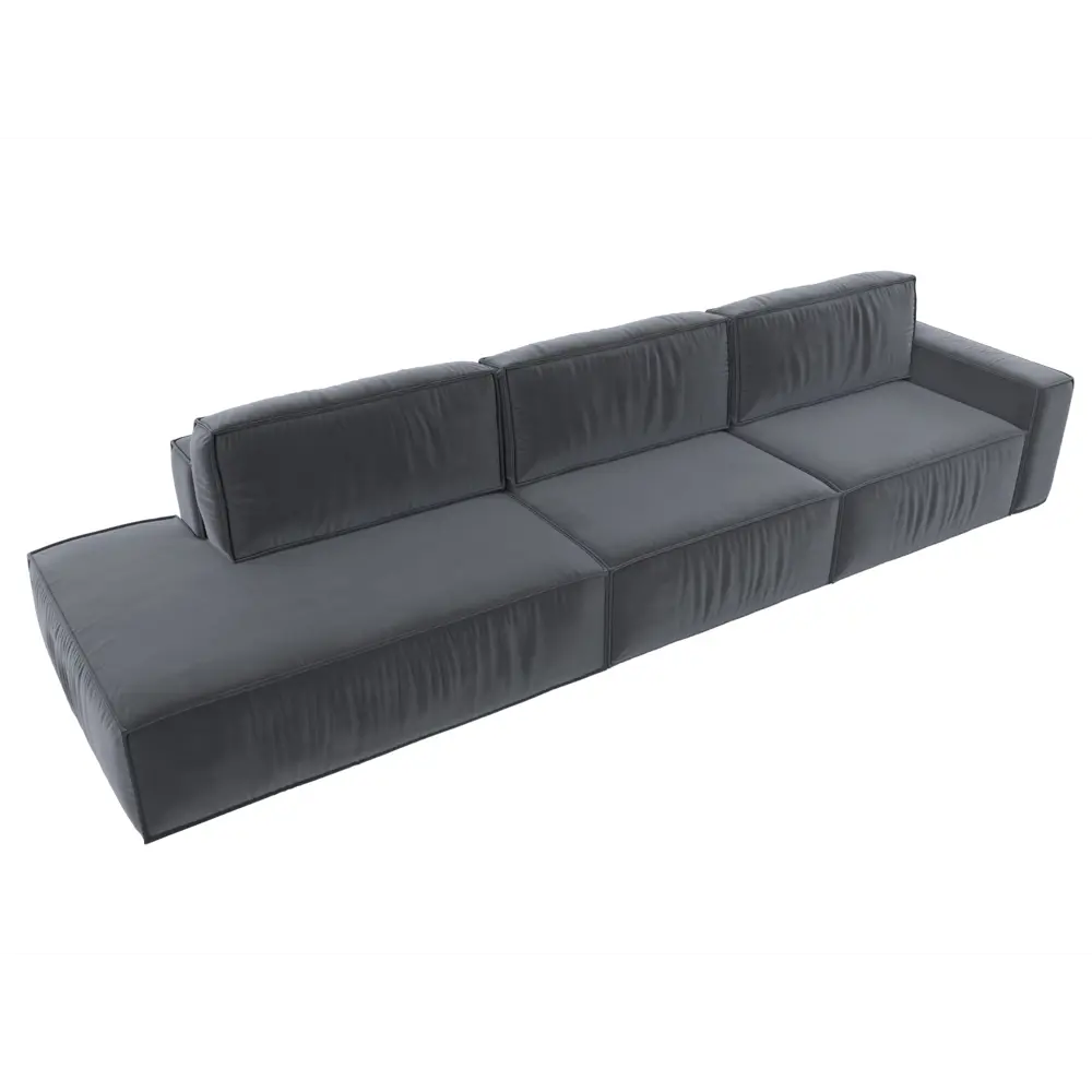 Фото 7 Диван прямой Прага Модерн Лонг подлокотник справа Лига диванов 121743 380x90x118 см велюр цвет серый Фото 7 Диван прямой Прага Модерн Лонг подлокотник справа Лига диванов 121743 380x90x118 см велюр цвет серый