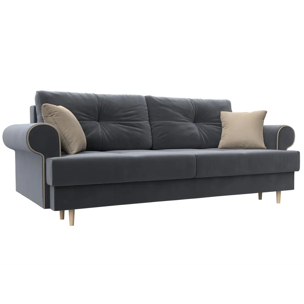 Фото Диван Лига Диванов Сплин 101676 234x95x96 см велюр цвет серый Фото Диван Лига Диванов Сплин 101676 234x95x96 см велюр цвет серый