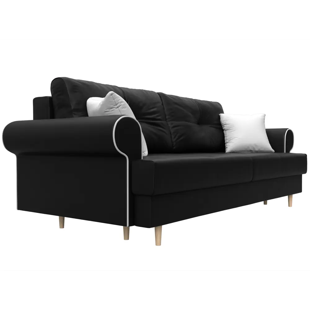 Фото 4 Диван Лига Диванов Сплин 101692 234x95x96 см искусственная кожа цвет черный