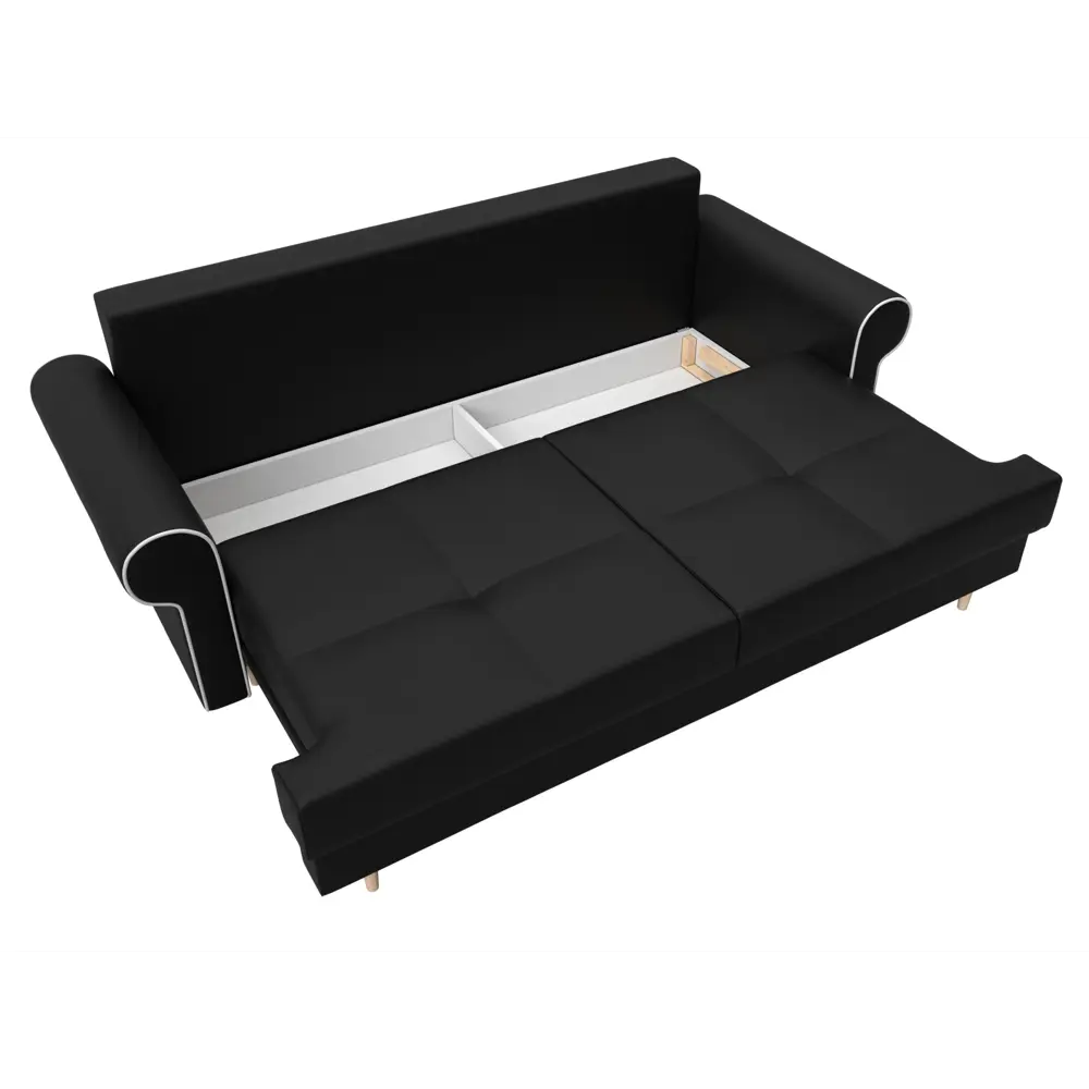 Фото 7 Диван Лига Диванов Сплин 101692 234x95x96 см искусственная кожа цвет черный