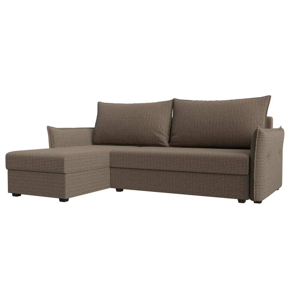 Фото Диван Лига Диванов Лига-004 118449L 226x85x140 см рогожка цвет коричневый Фото Диван Лига Диванов Лига-004 118449L 226x85x140 см рогожка цвет коричневый