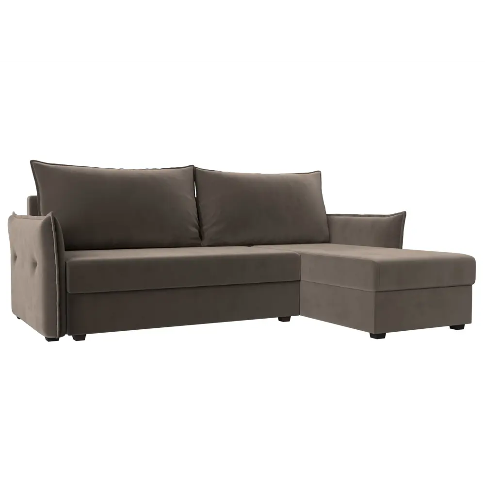 Фото Диван Лига Диванов Лига-004 118432 226x85x140 см велюр цвет коричневый Фото Диван Лига Диванов Лига-004 118432 226x85x140 см велюр цвет коричневый