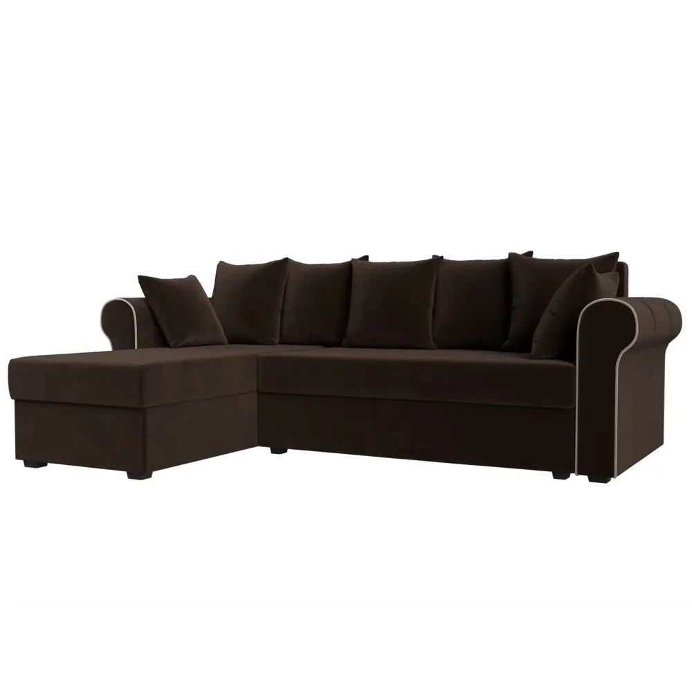 Фото Диван Лига Диванов Рейн 112586L 233x78x141 см вельвет цвет коричневый Фото Диван Лига Диванов Рейн 112586L 233x78x141 см вельвет цвет коричневый