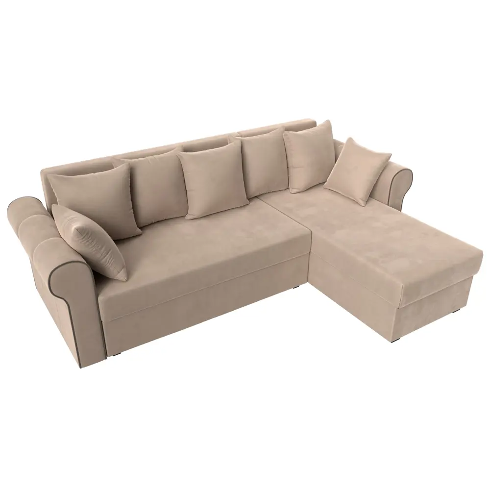 Фото 6 Диван Лига Диванов Рейн 112573 233x78x141 см велюр цвет бежевый