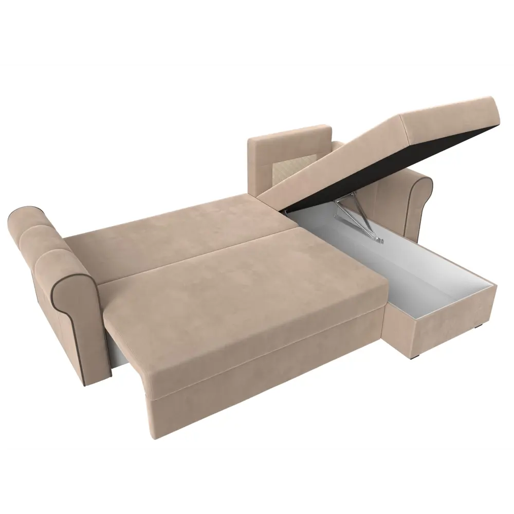 Фото 9 Диван Лига Диванов Рейн 112573 233x78x141 см велюр цвет бежевый